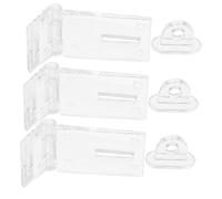 Ipetboom 3pcs Transparent Lock Buckle Clear Acrylic Hinge Latch Small Box Hasp Secure Corner Lock Replacement for Home Office Store Doors and Windows