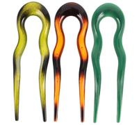Ipetboom 3pcs u Shaped Acetate Hair for Women Elegant Hair Accessories for Parties and Daily Use and Lightweight Design for Grip and Fashionable Styling
