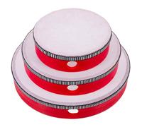 Ipetboom 3Pcs Wooden Hand Tambourine Set with Red Handle Musical Percussion Instruments to Develop Senses and Cultivate Concentration for Interactive Toys and Parent-Child Communication