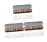 Ipetboom 3sets 7-Day Pill Organizer Compact Travel Pill Box Daily Vitamin Case Portable Weekly Holder 2pcs*3