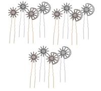 Ipetboom 3sets Chinese Hair Sticks Decorative Hair Pin Women Accessories Star Rhinestones 4pcs*3
