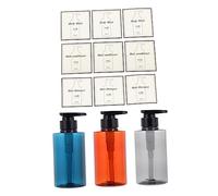 Ipetboom 3sets Press Type Refillable Shampoo Bottles with Pump Transparent Gray Tea and Blue Colors Eco Friendly Empty Shower Gel Dispensers for Bathroom and Hotel Use