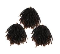 Ipetboom 3sets Spring Twist Hair Strands Dreadlock Wig for Women Curly Hair Extension Lightweight Comfortable for Daily Wear