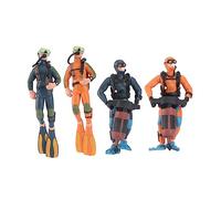 Ipetboom 4 Pcs Diver Figurines Set Creative Cognitive for Desktop Adornments Role Playing Teaching Miniature Decorations to Stimulate Imagination