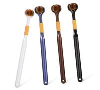 Ipetboom 4 Pcs Multi Face Toothbrush 3 Sided Toothbrush Soft Bristles Comfortable Grip Carbon Gold Brush Wire Adults Daily Use Travel