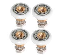 Ipetboom 4 Pcs Nylon Shower Door Rollers with Screws Quiet Smooth Sliding Replacement Wheels for Bathroom Glass Doors Shower Screen Hanging Rollers