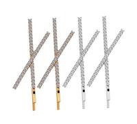 Ipetboom 4 Pcs X-shaped Rhinestone Hair Pins Metal Bobby Pins Fancy Elegant Versatile Comfortable to Wear Easy to Use Assorted Colour Hair Clips for Women Parties and Dates