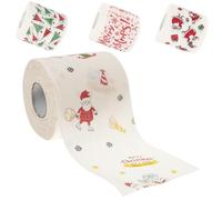 Ipetboom 4 Rolls Christmas Patterned Toilet Paper Soft Disposable Tissue Paper Napkins for Holiday Bathroom Decor Comfortable Touch Easy to Break Down Festive Xmas Table and Party