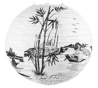 Ipetboom 40Cm White Base Traditional Japanese Paper Lantern with Cherry Blossom and Plum Blossom Design Hanging Decorative Lantern for Restaurant and Home for Wedding and Izakaya Decor