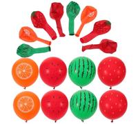 Ipetboom 40pcs Hawaiian Party Balloons Set Tropical Fruit Balloons Including Green Watermelon, Red Watermelon Seeds, Red Strawberry, and Orange Birthday Party Decorations