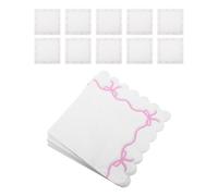 Ipetboom 40pcs Pink Disposable Paper Napkins Bow and Lace Design, Elegant Square Scalloped Edge Napkins for Birthday Celebrations and Holiday Luncheons, Lintfree and Safe Wiping