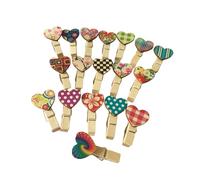 Ipetboom 40pcs Wooden Photo Clip Holders Heart Shape Craft Clips for Holding Photos and Notes for Shop and Office Party Decorations Style