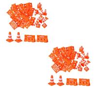 Ipetboom 48 Pcs Mini Traffic Cones Fences Educational Plastic for Awareness Playset Vibrant Colors for Early Learning for Home Classroom
