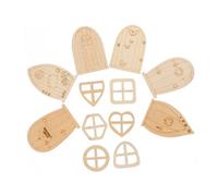 Ipetboom 48pcs DIY Wooden Fairy Garden Doors Blank Chips for Painting and Crafting Unfinished Miniature Wood for Creative Decoration Holiday Party Home and Office Ornament