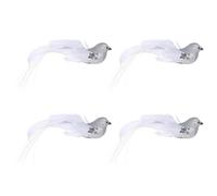 Ipetboom 4Pcs 14Cm Artificial Birds Christmas Decorations Silver Glitter Sequins Small Bird Models for Garden Craft