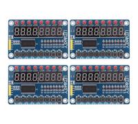 Ipetboom 4Pcs 8-Digit LED Display Module with 8 Keys Microcontroller Digital Tube Compatible with Avr for DIY Electronics and Embedded Systems