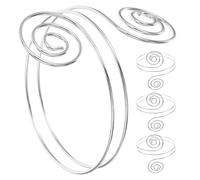 Ipetboom 4pcs Adjustable Punk Metal Cuff Strong Shiny Coil Upper Arm Bracelet for Women Comfortable Rounded Gothic Armband for Rock Edgy Fashion and Versatile Boho Style