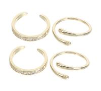 Ipetboom 4pcs Adjustable Toe Rings for Women Open Cuff Rhinestone Foot Jewelry Lightweight Summer Beach Rings Cute Teardrop Design Breathable Stylish Accessories
