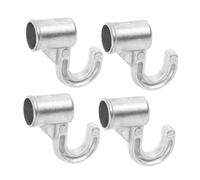 Ipetboom 4pcs Aluminum Alloy Wardrobe Rod Hooks for Hanging Clothes Coats Belts Scarves Thickened Closet Hanger Hooks with Smooth Polished Surface Easy Tool Installation for Multipurpose