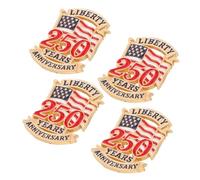 Ipetboom 4pcs Anniversary Brooch for Birthday Celebration American Flag Pins for Independence Day Decoration Veterans Day Memorial Pin Patriotic Flag Brooches for Lapel Usa Patriotism