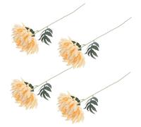 Ipetboom 4pcs Artificial African Daisies Single Stem Silk Flowers Realistic Faux Chrysanthemum Bouquet for Home Bedroom Living Decoration Color