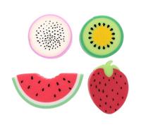 Ipetboom 4pcs Bathing Sponges Fruit Shape Shower Scrubbers Set - Exfoliating Body Sponge for Dragonfruit, Strawberry, Watermelon, Kiwi Colors - Soft Bath Tools for Gentle Cleaning Random