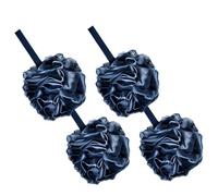 Ipetboom 4pcs Black Gradient Bamboo Charcoal Loofah Bath Balls 60g Shower Sponge Body Wash Exfoliating Mesh Pouf for Bathroom Shower Accessories