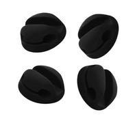 Ipetboom 4Pcs Black Silicone Adhesive Magnetic Cable Organizers Wire Clips for Household Cable Management and Home Office Use