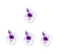 Ipetboom 4pcs Bridal Fascinator Mesh Hair Clip Headband for Weddings Tea Parties Special Occasions Lightweight Breathable Net Veil Accessory Photography Prop for Elegant Looks