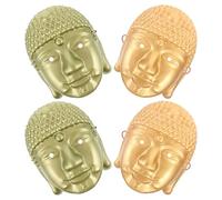 Ipetboom 4pcs Buddha Head Masks Set, Asian Ancient Meditating Buddha Face Masks with Elastic Bands for Cosplay, Carnival, Masquerade Party, and Performance Accessories