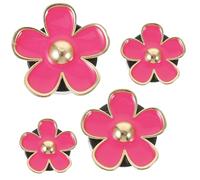 Ipetboom 4pcs Car Air Vent Diffuser Clips, Alloy Small Daisy Flower Car Aroma Ornament, Five-petal Rose Red Vent Freshener Clips for Automotive Interior Decoration