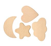 Ipetboom 4pcs Cartoon Wooden Drawer Knobs Moon Heart Shapes Single Hole Cupboard Handles for Furniture Artistic Easy to Install Decor
