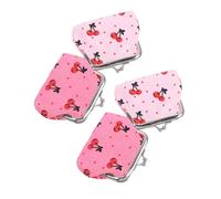 Ipetboom 4PCS Cherry Pattern Kiss Lock Coin Pouch Small PU Leather Makeup Bags for Women Portable Travel Cosmetic Storage Pouch Cute Change Purse