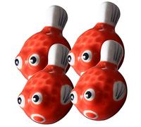 Ipetboom 4Pcs Chopstick Holder Japanese Style Fish Design Table Rest Rack Decorative Red Porcelain Chopstick Stand for Kitchen Dining Prevents Rolling and Keeps Table Clean