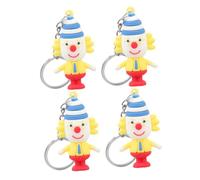 Ipetboom 4pcs Circus Theme Clown Keychains Cute Pendant Bag Hanging Charms Decorative Backpack Accessories for Party