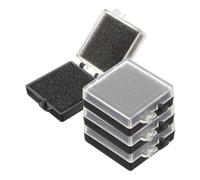 Ipetboom 4pcs Clear Anti-static Electronic Components Storage Box with Soft Foam Insert Compact Pin and Badge Display Case for Safe Handling and Travel