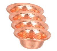 Ipetboom 4Pcs Copper Water Offering Bowls for Buddhist Worship Smooth Polished Copper Cups Ritual Containers for Meditation Zen Practice