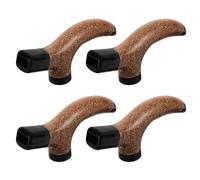 Ipetboom 4Pcs Cork Trekking Pole Grips Replacement Handles for Hiking Poles and Walking Canes, Soft Cork Wood Cane Handles for Outdoor Climbing and Walking Stick Accessories