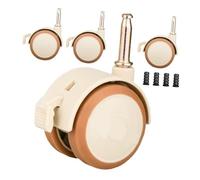 Ipetboom 4pcs Crib Wheels Heavy Duty Furniture Casters with Silent Swivel and Brake Smooth Rolling Double Caster for Nursery Cots Non-slip Replacement Cot Wheels