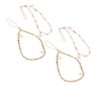 Ipetboom 4pcs Cute Phone Charm Kawaii Phone Keychain Strap Star Charm Design Beaded Wristlet Strap for Short Wrist Decorative Cell Lanyard Bead Cell String Beaded Wrist Accessory