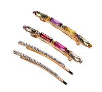 Ipetboom 4pcs Diamond Bling Hairpins Women's Chic Hair Clips Decorative Hair Pins for Office Daily Party