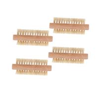 Ipetboom 4pcs Double Sided Nail Brush for Manicure and Pedicure Durable Wooden Bristles for Cleaning Cuticles and Exfoliating Ergonomic Design for Comfortable Grip Nail Care Tool