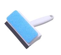 Ipetboom 4pcs Double-sided Window Cleaning Tool Kit with Squeegee and Scrubber Sponge, Fabric and Rubber Material, White Colour, for Household Chores on Mirrors and Windows