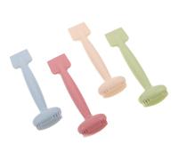 Ipetboom 4pcs Dual-end Silicone Face Mask Brush Portable Facial Cleansing Scrubber for Clay Mud Application Vibrant Matcha Pink Blue Colors Travel-friendly Skincare Tool