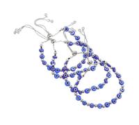 Ipetboom 4pcs Evil Eye Spacer Beads Bracelet Evil Eye Jewelry Beaded Wristband Good Luck Bracelet Blue