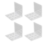 Ipetboom 4pcs Eyeshadow Storage Case Portable Plastic Compartment Eye Shadow Box with 9 Grids Travel Makeup Organiser for Cosmetics