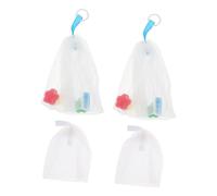 Ipetboom 4pcs Face Cleansing Soap Foaming Bags Mesh Net Pouches Exfoliating Mini Sponge Flower Design for Daily Bathroom Use