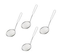 Ipetboom 4pcs Fine Mesh Stainless Steel Colander with Lengthened Handle and Heat Insulation, Small Colanders for Hot Pot, Household Strainer Scoops for Families and Milk Tea Shops