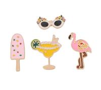 Ipetboom 4Pcs Flamingo Brooch Elegant Drip Oil Alloy Pins for Women Dress Party Wedding Accessories Decorative Clips for Sweaters Jackets Coats