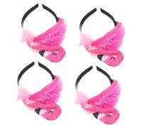 Ipetboom 4pcs Flamingo Headbands for Women Tropical Hair Accessories for Hawaiian Parties Beach Events and Celebrations Safe and Design for Theme Parties